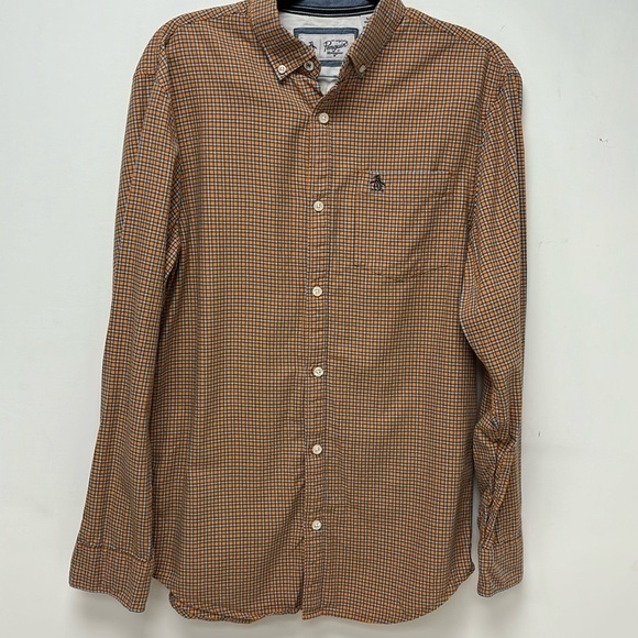 on original penguin by munsingwear Men's plaid shirt 100% cotton size S/P - Picture 1 of 15